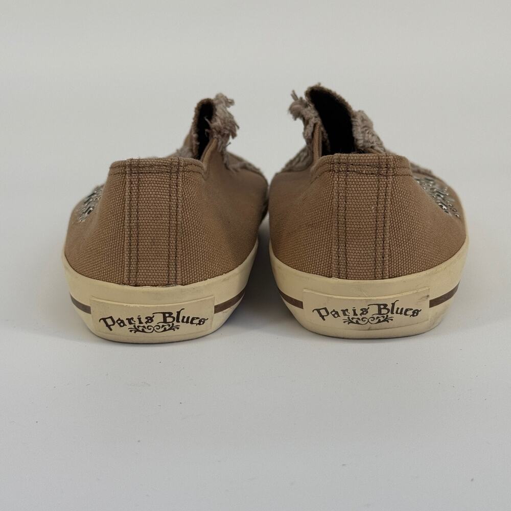 Y2K Vtg Paris Blues Womens Sneakers Brown Rhinestone Slip-On Bilng Casual Size 8 - Picture 5 of 9